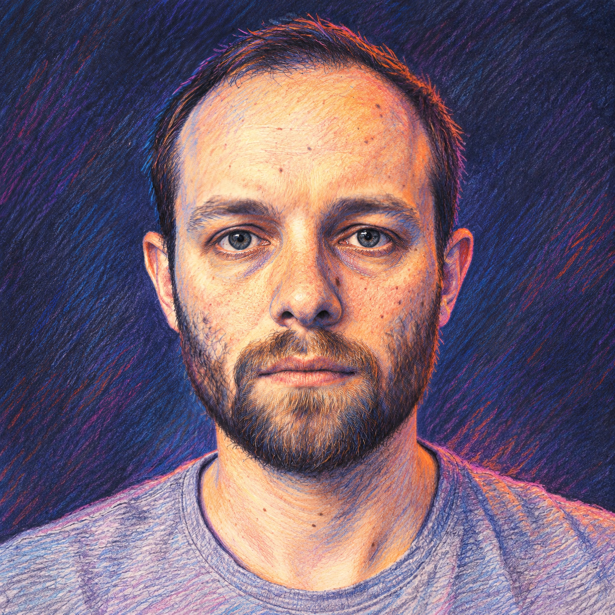 Illustrated portrait of Tom Ballard